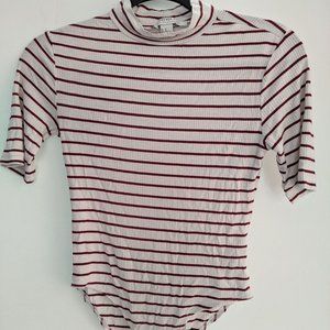 Red and White Stripe Mock Neck Top | Forever 21